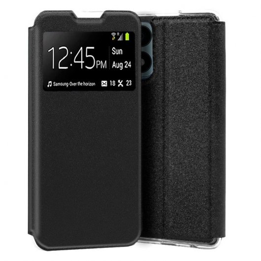 Cool Funda Flip Cover Liso Negra para Huawei Honor X8A