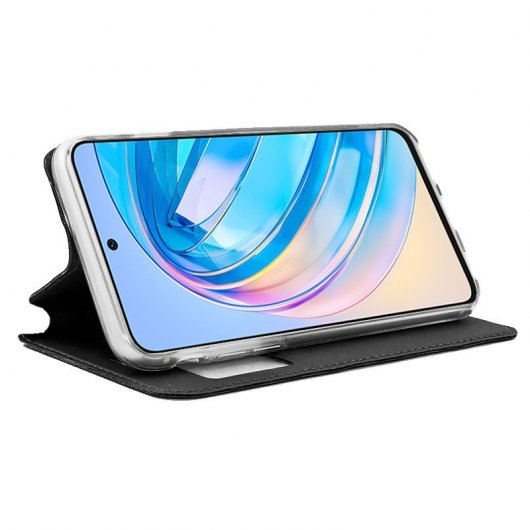 Cool Funda Flip Cover Liso Negra para Huawei Honor X8A