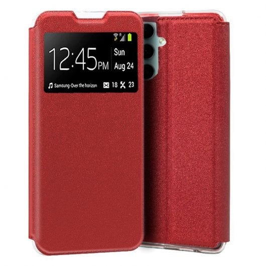 Étui à rabat uni rouge cool pour Samsung A346 Galaxy A34 5G