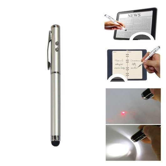 Cool Puntero Stylus Universal Laser Plateado