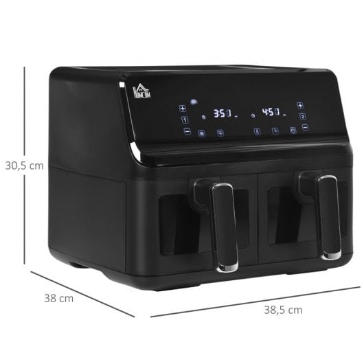 Homcom Fritadeira a Ar Dupla com 8 Programas 8L 2500W Preto