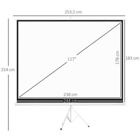 Homcom Pantalla de Proyección con Trípode 4:3 120" Blanco
