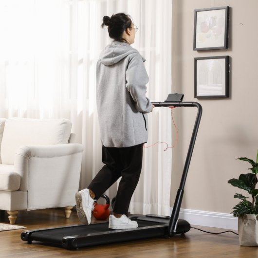 Sportnow Cinta de Correr Eléctrica Plegable 2 en 1 Negra