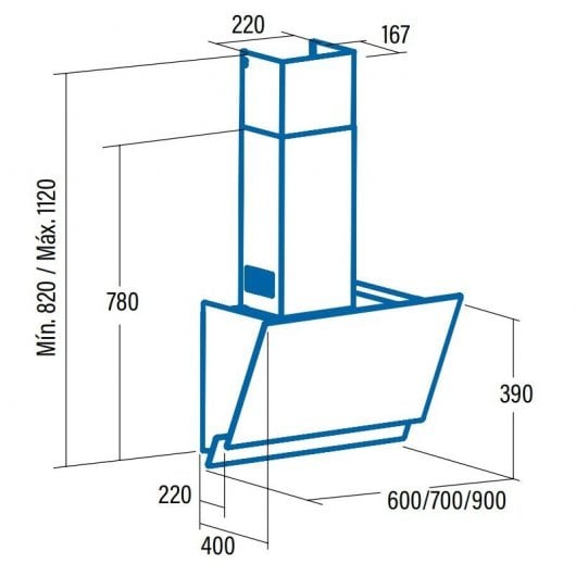 Cata Juno 900XGWH Exaustor de Parede 90cm Branco