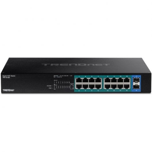 Trendnet TPE-TG182 commutateur réseau Gigabit Ethernet (10/100/1000) Connexion Ethernet, supportant l'alimentation via ce port (PoE) 1U Noir