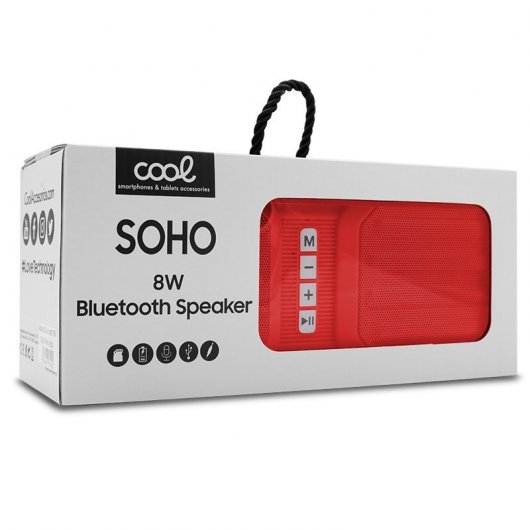 Cool Soho Altavoz Bluetooth 8W Rojo