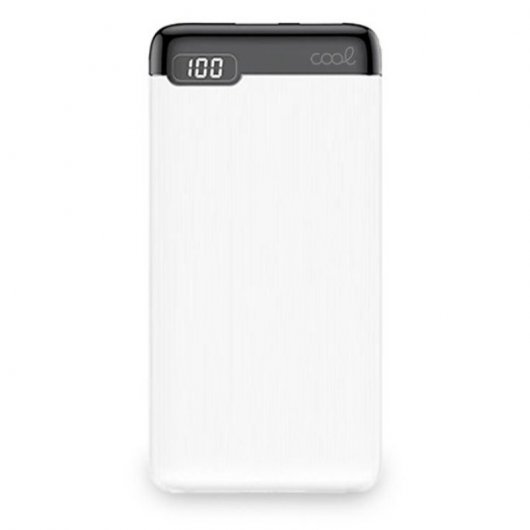 Raffinata batteria esterna sottile universale Power Bank 10.000 mAh 2xUSB/2A Bianco