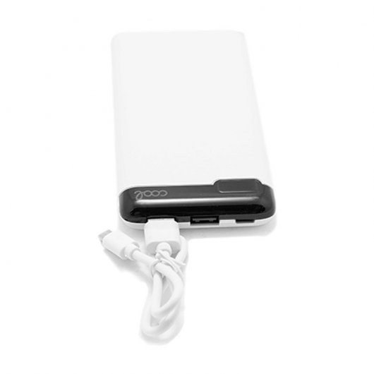 Raffinata batteria esterna sottile universale Power Bank 10.000 mAh 2xUSB/2A Bianco