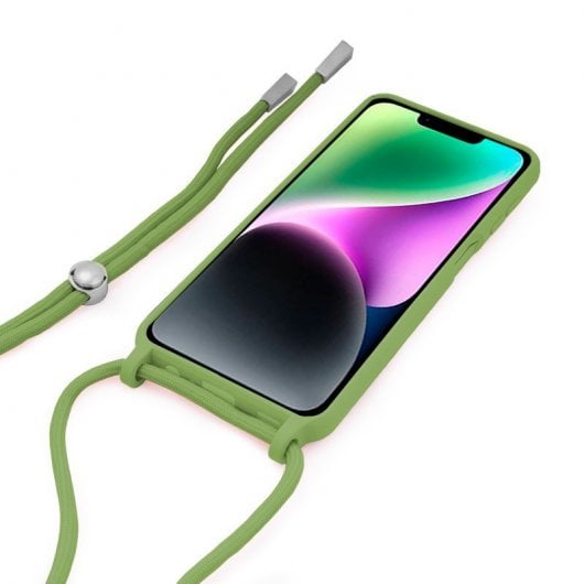 Coole, schlichte Cordhülle in Pistaziengrün für das iPhone 14