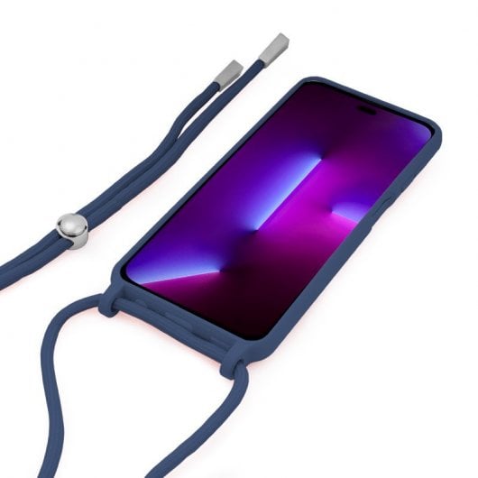 Coole schlichte Cordhülle in Marineblau für das iPhone 14 Pro
