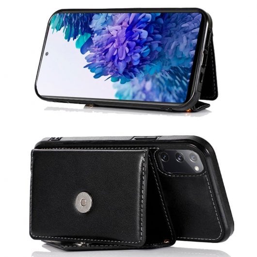 Cool Funda Colgante Wallet Negra para Samsung G780 Galaxy S20 FE