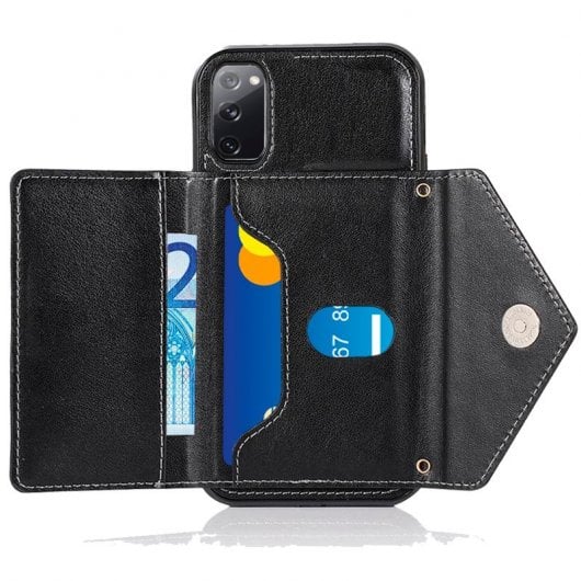 Cool Funda Colgante Wallet Negra para Samsung G780 Galaxy S20 FE