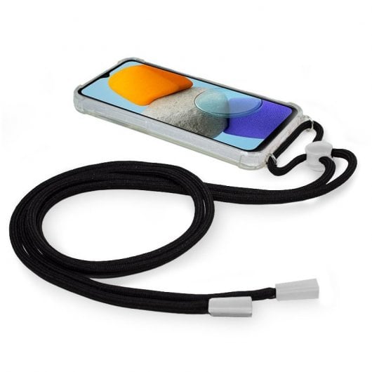 Estojo legal à prova de choque com cordão preto reforçado para Samsung M236 Galaxy M23 5G