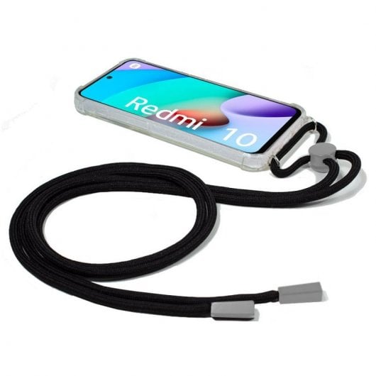 Coole stoßfeste Hülle mit verstärkter Kordel Schwarz für Xiaomi Redmi 10 / Redmi 10 2022