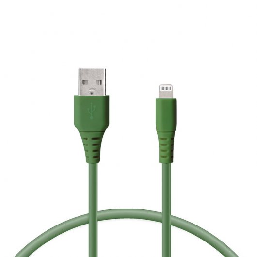 Ksix Cable Carga Rápida Lightning a USB-A 1m Verde