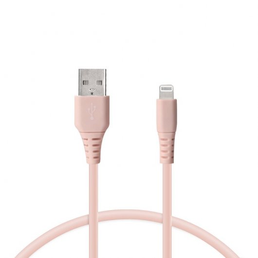 Ksix Cable Carga Rápida Lightning a USB-A 1m Rosa