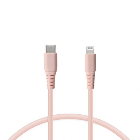 Ksix Cable Carga Ultra Rápida Lightning A USB-C 65 W 1m Rosa