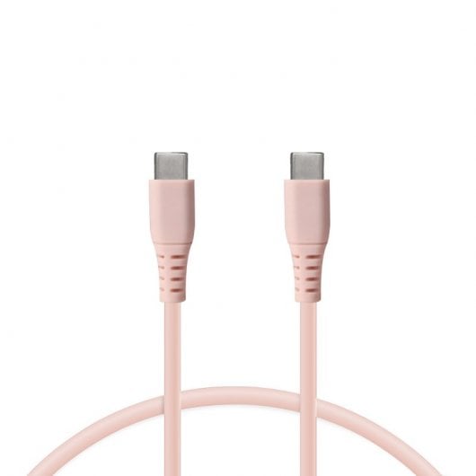 Ksix Cable Carga Ultra Rápida USB-C/USB-C 65 W 1m Rosa