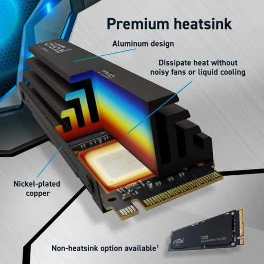 Crucial T700 1 TB PCIe Gen5 NVMe M.2 SSD