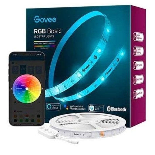 Bande LED Govee H61593A3ES 5m RGB Wi-Fi Bluetooth 16,7M couleurs intérieur