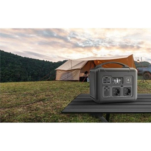 Station d’énergie EZVIZ PS600 607Wh 2 ports AC 2 ports DC 4 ports USB Batterie LiNMC Écran intelligent Charge solaire LED intégrée