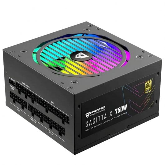 Nfortec Sagitta X 750W PCIE 5.0 80 Plus Gold completamente modulare A-RGB