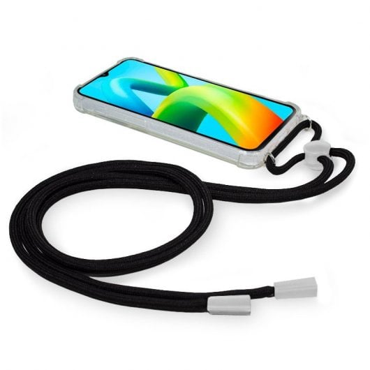 Cool Funda Transparente Reforzada Cordón Negro para Xiaomi Redmi A1 Plus / A2 Plus