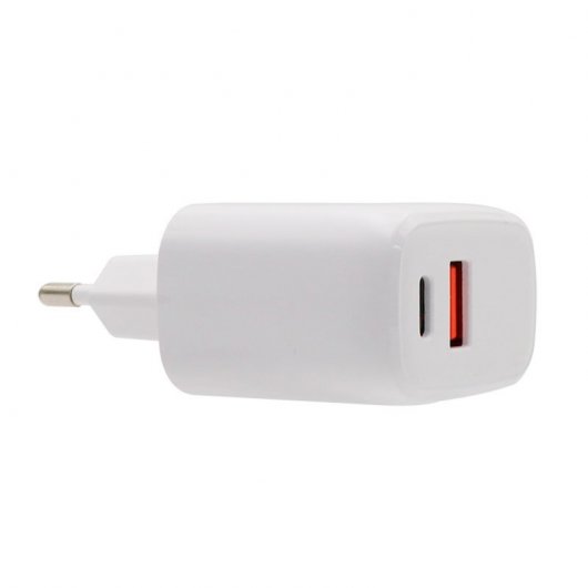 Cool Cargador Red Universal Fast Charger PD Dual USB-C/USB 20W Blanco