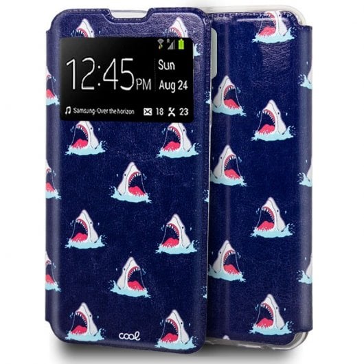 Cool Funda Flip Cover Dibujos Tiburón para iPhone 12 / 12 Pro
