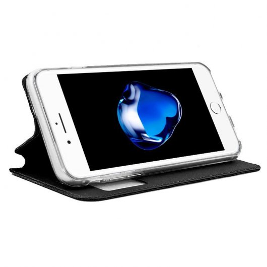 Cool Funda Flip Cover Liso Negro para iPhone 7 Plus / iPhone 8 Plus