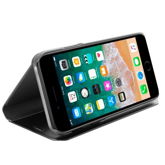 Cool Funda Flip Cover Clear View Negro para iPhone 7 Plus / iPhone 8 Plus