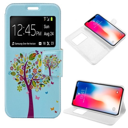 Cool Funda Flip Cover Dibujos Árbol para iPhone X / iPhone XS
