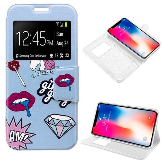 Cool Funda Flip Cover Dibujos Lips para iPhone X / iPhone XS