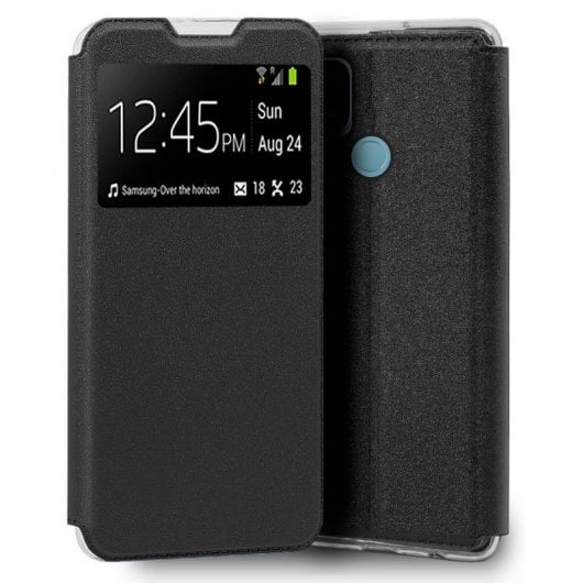 Coole schlichte schwarze Flip-Cover-Hülle für Oppo A15 / A15s