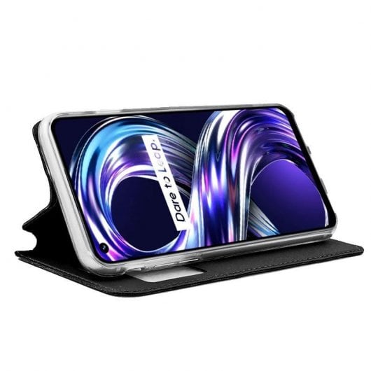 Cool Funda Flip Cover Liso Negro para Realme 8i / Narzo 50