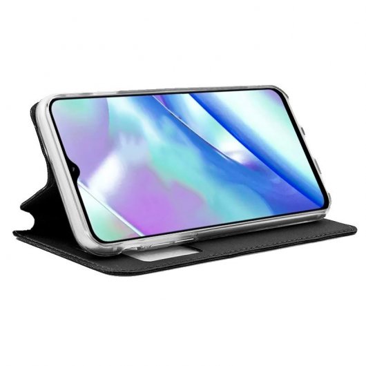 Étui à rabat noir lisse et cool pour Realme C33