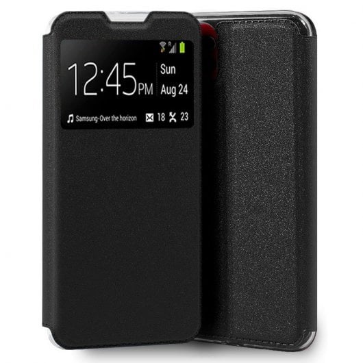 Estojo com capa flip preto legal e liso para Samsung A035 Galaxy A03