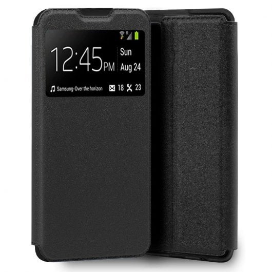 Custodia Flip Cover liscia nera per ZTE Blade V30 Vita
