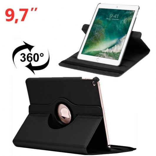 Cool Funda Giratoria Polipiel Negra para iPad Air / Air 2 / Pro / iPad 2017 / iPad 2018 hasta 9.7"