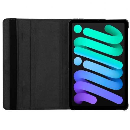 Étui rotatif en similicuir noir cool pour iPad Mini 6 (2021) / Mini 7 (2024)