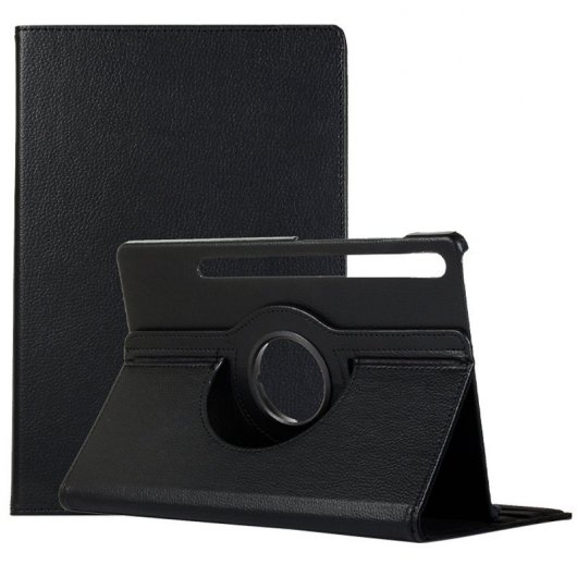 Cool Funda Giratoria Polipiel Lisa Negra para Samsung Galaxy Tab S7 FE T736 12.4"