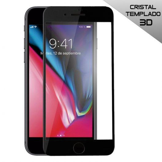 Cool Protector Pantalla Cristal Templado Full 3D Negro para iPhone 7 / iPhone 8