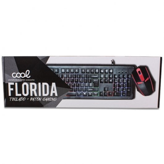 Fantastico kit Florida Gaming tastiera USB spagnola + mouse con illuminazione