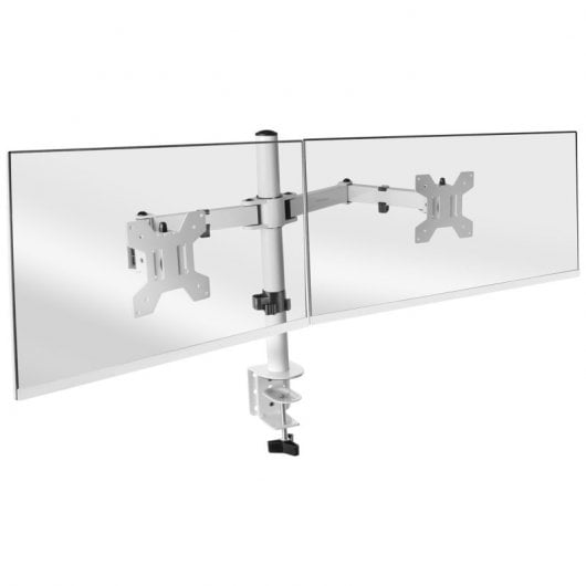 Mars Gaming MARM2W Soporte Dual de Brazo para Monitor 13"-27" VESA 100x100 Máx 8Kg Blanco