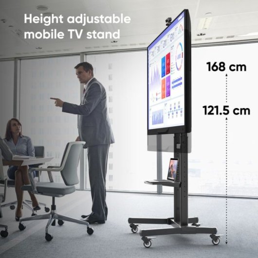 Onkron TS1891-B Soporte TV 50"-90", 100kg max, VESA 800x600, Inclinable, Altura Regulable, Negro