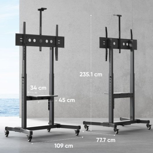 ONKRON TS1991-B Soporte TV 50"-100", 120kg max, VESA 200x200-1000x600, Altura Ajustable, Negro