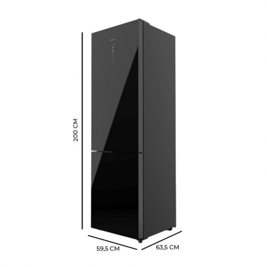 Cecotec Bolero CoolMarket Combi 356 Black Glass D Frigorífico Combi D Cristal Negro