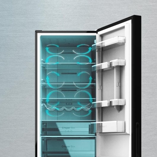 Cecotec Bolero CoolMarket Combi 356 Black Glass D Frigorífico Combi D Cristal Negro