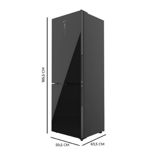 Cecotec Bolero CoolMarket Combi 322 Glass Black D Frigorífico Combi D Cristal Negro
