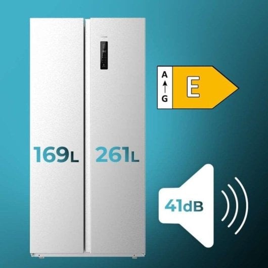 Frigorífico Americano Cecotec Bolero CoolMarket SBS 430 Inox Total No Frost 176cm 430L E Inox